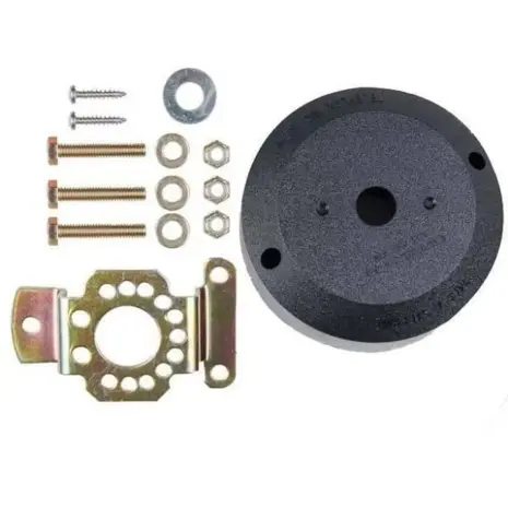 SeaStar Safe-T QC bezel kit - black bezel metal bracket bolts nuts and washers laid out separately SeaStar Safe-T QC bezel kit - black bezel metal bracket bolts nuts and washers laid out separately