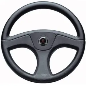 SeaStar Ace steering wheel - front view of the black three-spoke wheel