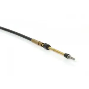 Ultraflex C2 Standard Control Cables - Black Sleeve - close-up of black control cable with brass and steel end fittings