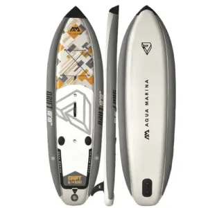 Aqua Marina DRIFT fishing paddle board - top side and base views together