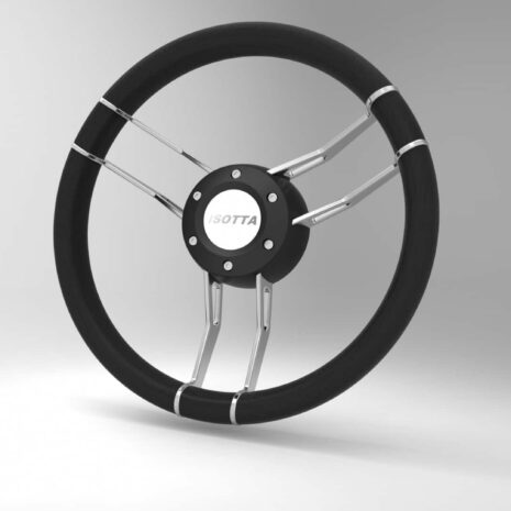 Isotta Argo 350 mm Black Polyurethane Marine Steering Wheel