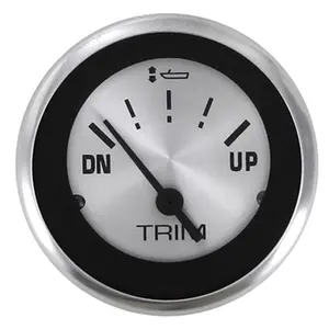 SeaStar Sterling trim gauge - round silver dial with black pointer and UP DN markings
